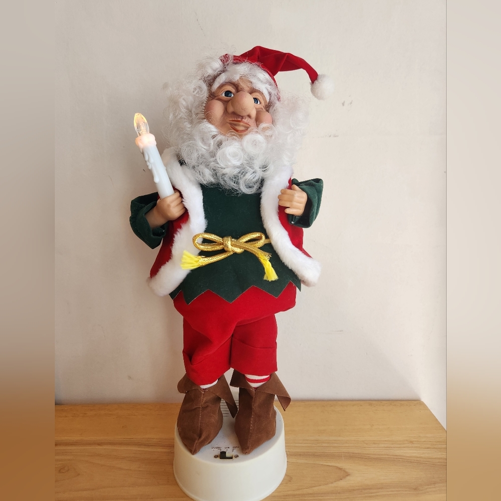 Elf Motionette Santa Telco Music Moving Christmas Decor NIB Animated